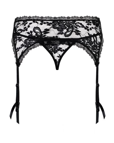 Пояс для панчох зі стрінгами Obsessive Catia Чорний S/M | Зображення 4