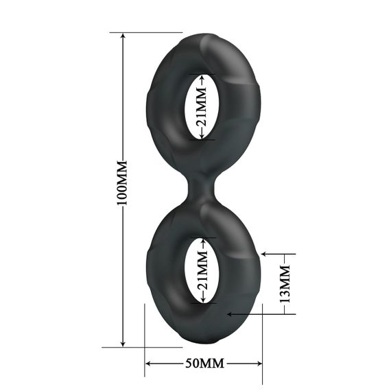 Ерекційне кільце Crazy Bull Super Soft Silicone Radwan, чорне Sex Aura | Зображення 5