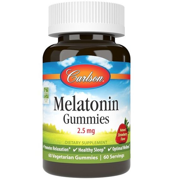 Мелатонин для сна Carlson Labs Melatonin Gummies 2,5 mg 60 Gummies Strawberry