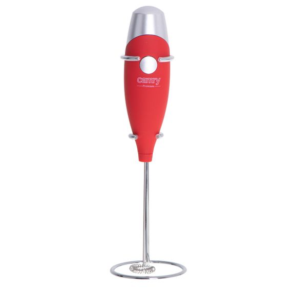 Капучинатор Camry CR 4501 красный с подставкой ручной вспениватель молока для кофе латте какао | Зображення 1