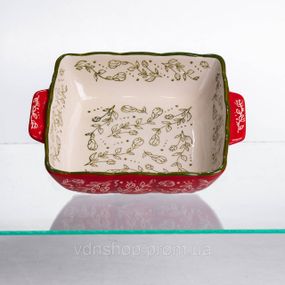 Форма для запекания Vintage 20×16.5×4 (см) квадратная с ручками Красная HM04-13