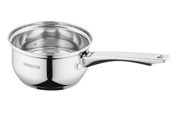 Ківш ARDESTO Gemini Gourmet, скляна кришка, 1 л, нержавіюча сталь (AR1910GSS) | Зображення 1