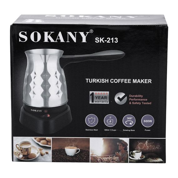 Электротурка Sokany кофеварка 600 Вт для дома 500 мл SK-213 | Зображення 6