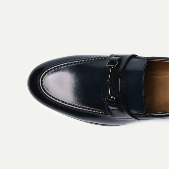 Чорні чоловічі лофери з металевою пряжкою 44 розмір | Зображення 4