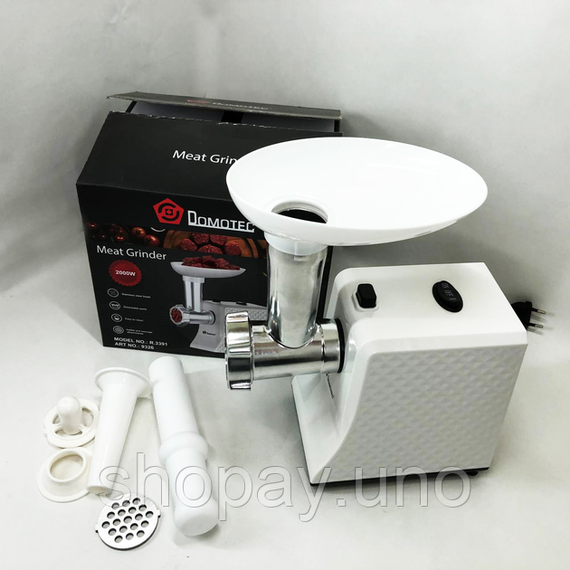 Мясорубка электрическая domotec r3391 2000w, мощная компактная мясорубка для дома, мясорубка 3 в 1 | Зображення 3