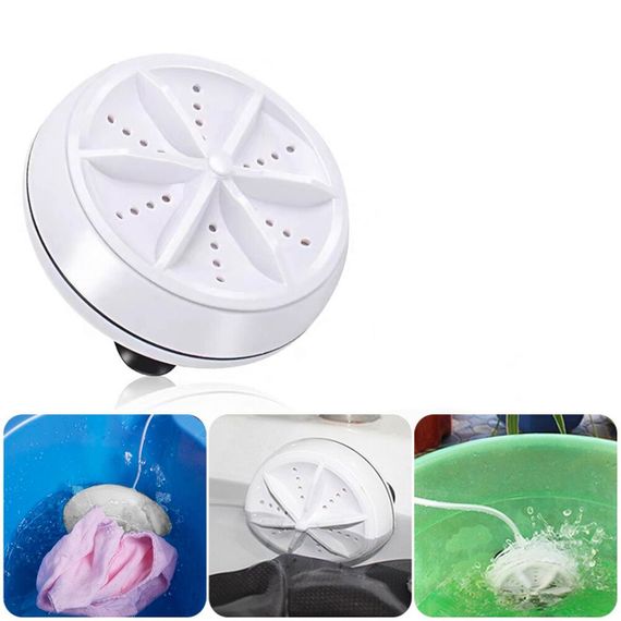 Портативна ультразвукова пральна машина TURBINE WASH, від USB / Маленька пральна машинка, що обертається, на присосках | Зображення 2