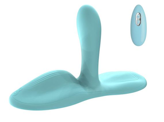 Вібромасажер - Remote Control Thrusting Vibrator Pulse Rider Turquoise Sex Aura | Зображення 1