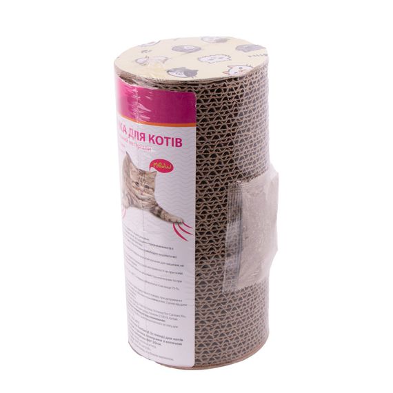 Дряпка Eastland для котів Колода з трьома отворами з котячою м ятою паперова Φ 9х20 см | Зображення 1