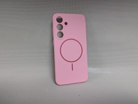 Чехол мягкий для Samsung Galaxy S25 + Plus | Противоударный | Soft Touch | MagSafe | розовый