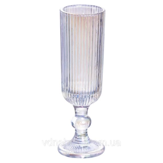 Набор бокалов для шампанского 6 штук 160 (мл) подарочные стеклянные бокалы на высокой ножке HP7116RB | Зображення 1