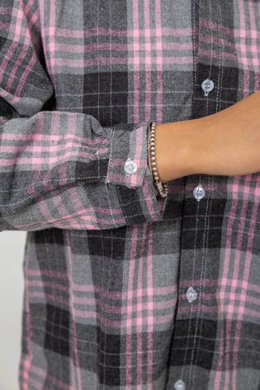Рубашка женская в клетку, цвет серый, 244R1070-2 | Зображення 6