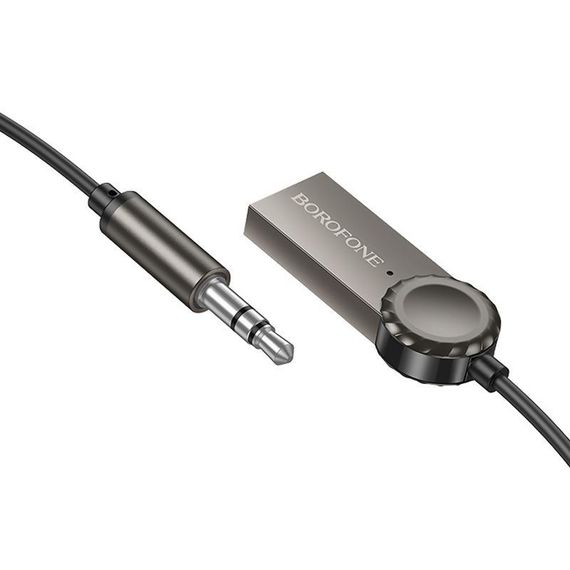 Bluetooth аудіо ресивер Borofone BC56 Peaceful (AUX 3.5mm+USB-A) Metal gray | Зображення 4