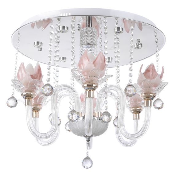 Люстра хрустальная флористика с подсветкой LED E14 40W PN (BCL-497S/6)