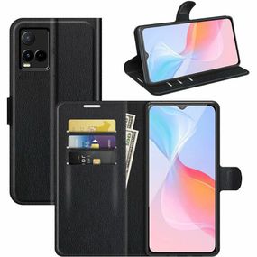 Чохол книжка з кишенями для карт на Vivo Y33s колір Чорний
