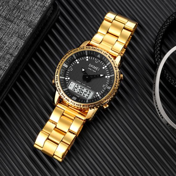 Чоловічий годинник Skmei 1898GDWT Gold-White | Зображення 3