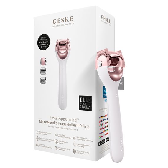 Електронний ролер для обличчя з мікроголками GESKE MicroNeedle Face Roller 9в1 starlight