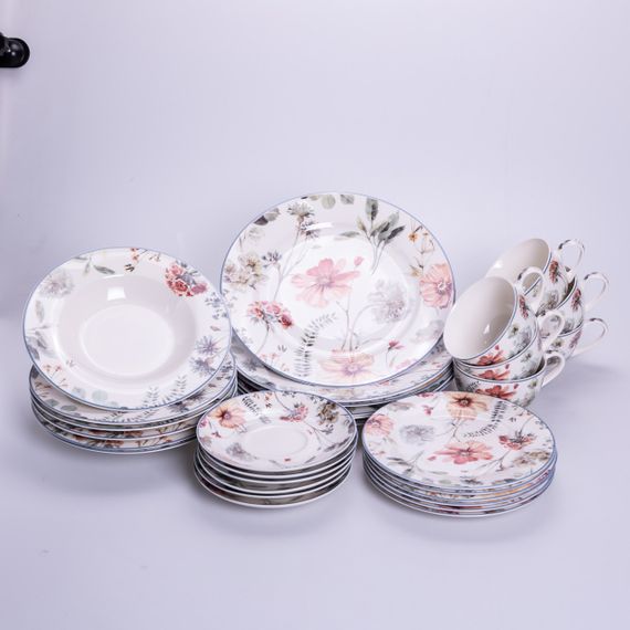 Столовий сервіз з порцеляни Fleur на 6 осіб 30 предметів HP-HK-5 | Зображення 1