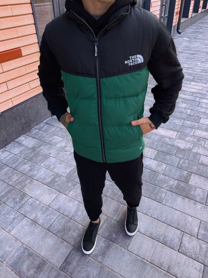 Жилетка в стиле The North Face черно-зеленая | Зображення 4