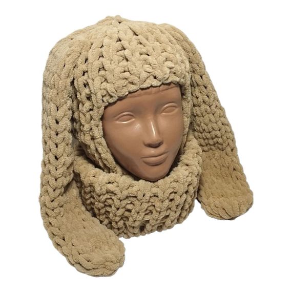 Балаклава колір 415 плюшева з вушками зайчика | Зображення 1