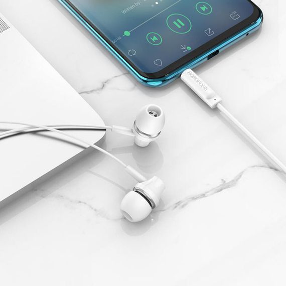 Навушники BOROFONE BM74 Singer universal earphones with microphone White | Зображення 3