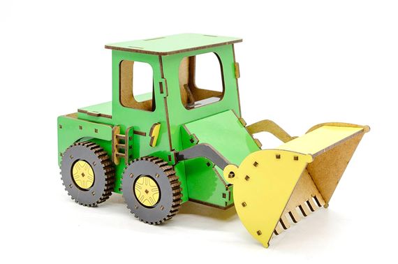 Конструктор Puz-26918 Бульдозер дерев'яний, 91 дет., р.15x15x25 см PuzzleOK | Зображення 3