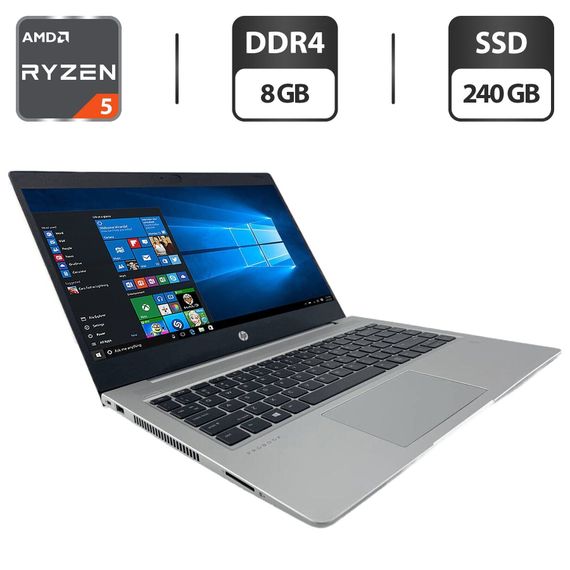 Ноутбук HP ProBook 445 G7 / 14" (1920x1080) IPS / AMD Ryzen 5 4500U (6 ядер по 2.3 - 4.0 GHz) / 8 GB DDR4 / 240 GB SSD / AMD Radeon Graphics / WebCam б/у