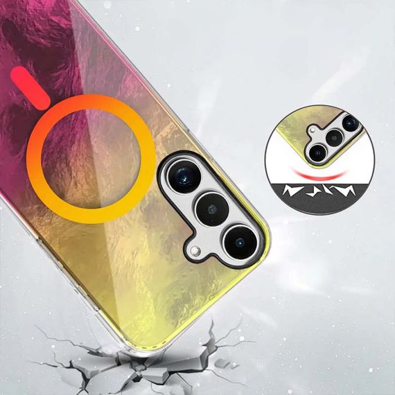 Чехол TPU Shiny Mountain (MagFit) для Samsung Galaxy S25+ Yellow / Pink | Зображення 1