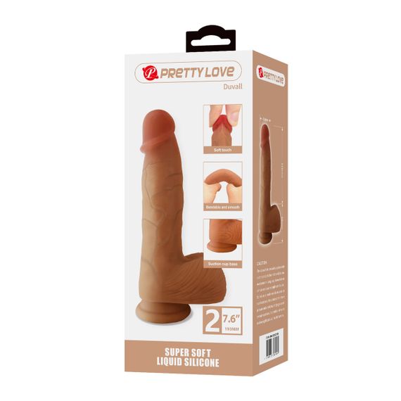 Силіконовий фалоімітатор на присосці PRETTY LOVE — Dwell 7.6" Super Soft Liquid Silicone Dildo, BW-008139N Sex Aura | Зображення 8