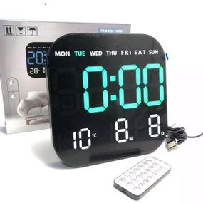 Цифровий LED-годинник 6650 з календарем • Настінний та настільний годинник 6650 з будильником, термометром, пультом ДК та USB 5V