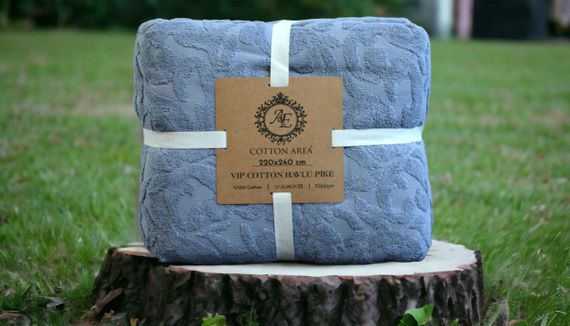 Махрове покривало Cotton Area 220 х 240 см Сіре