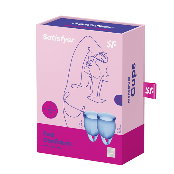 Набір менструальних чаш Feel Confident колір: синій Satisfyer (Німеччина) Sex Aura | Зображення 4