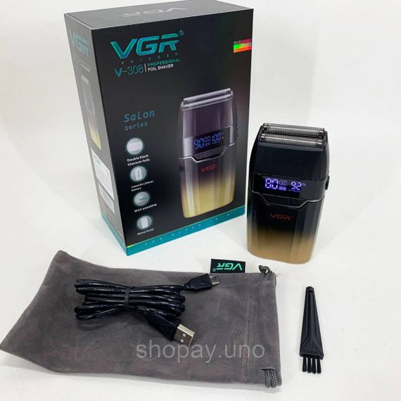 Портативная электробритва для бороды VGR V-308, Бритва для бороды электронная, Бритвы электрические CF-47 | Зображення 2