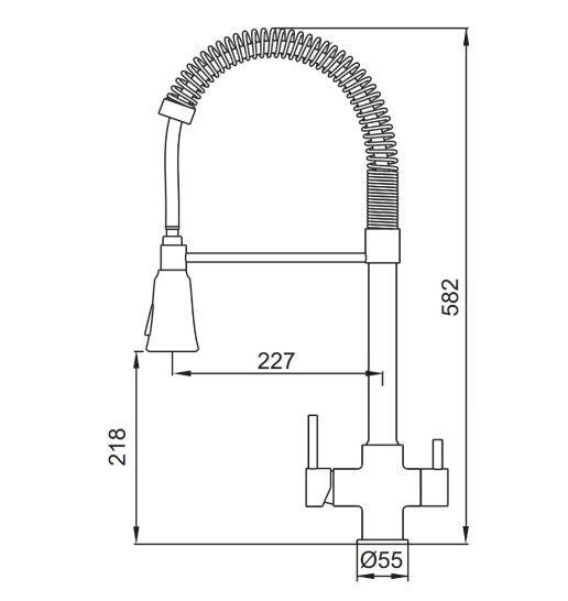 Змішувач для кухні Koer KB-72025-07 з виходом для питної води (KR5016) | Зображення 1