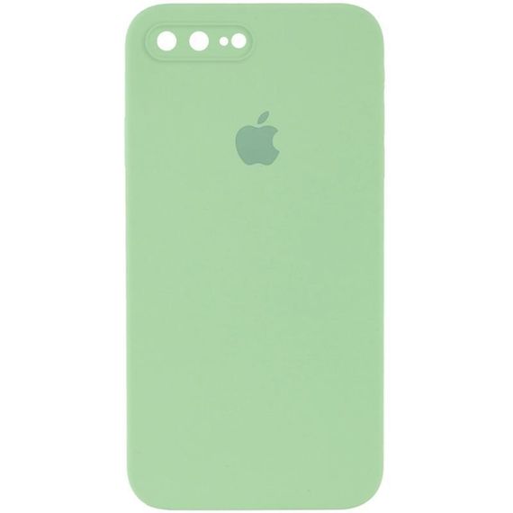 Чехол Silicone Case Square Full Camera Protective (AA) для Apple iPhone 7 plus / 8 plus (5.5") Мятный / Mint