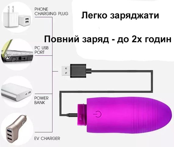 Вібротренажер (Віброяйце) із зарядкою та радіокеруванням (фіолетовий колір) | Зображення 4