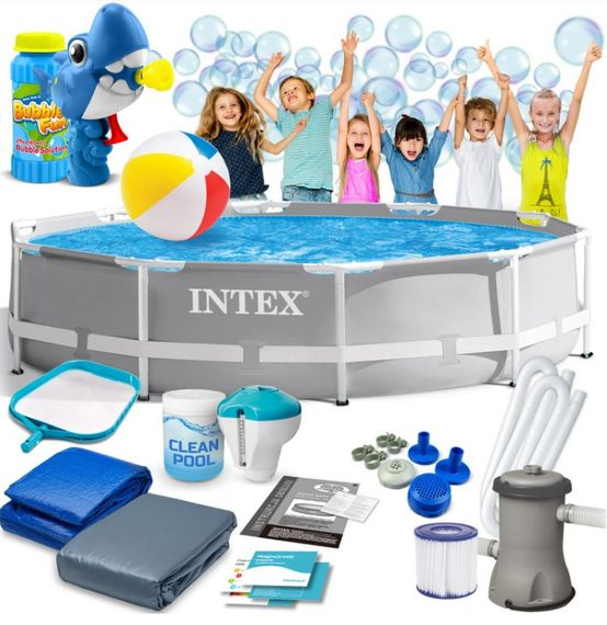 Басейн каркасний 15 в 1 INTEX 26702 305 х 76 см + машина для створення бульбашок (DM-26702-M) | Зображення 1