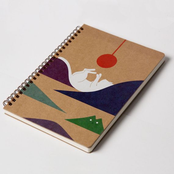 Блокнот "Кіт та сонце" еко крафт-картон 11134-KR формат А5 на пружині | Зображення 1