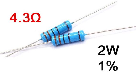 Резистор постійний 2W 4,3Ом ( 4,3Ω ) 1% металооксидний | Зображення 1