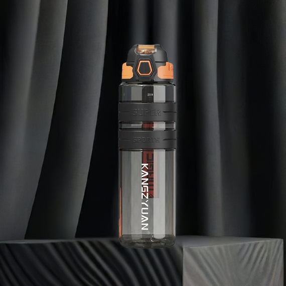 Спортивная бутылка KANGZYUAN 500 мл - Черная Tritan BPA-free, ударопрочная эко-бутылка с антискользящим грипом | Зображення 8