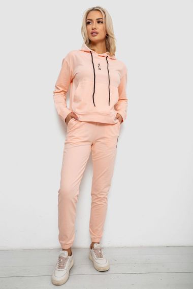 Спортивний костюм жіночий двонитка, колір персиковий, 214R1419-001