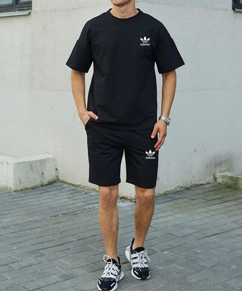 Чоловічий літній костюм adidas чорний | Зображення 2