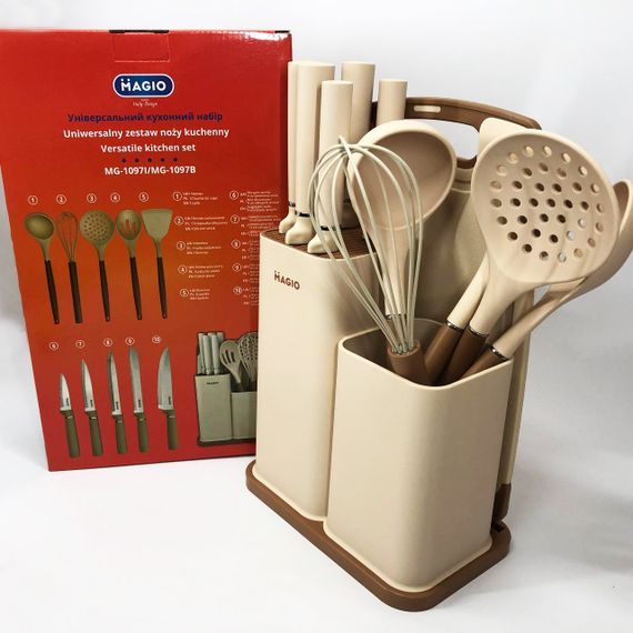 Кухонные наборы на подставке Magio MG-1097I, Набор силиконовых форм для кухни, Кухонные AQ-236 приборы силикон | Зображення 5