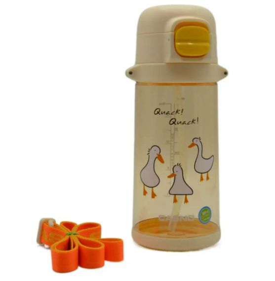 Бутылка для воды Casno 690 мл KXN-1219 Оранжевая (Гуси) с трубочкой (KXN-1219_Orange) | Зображення 4