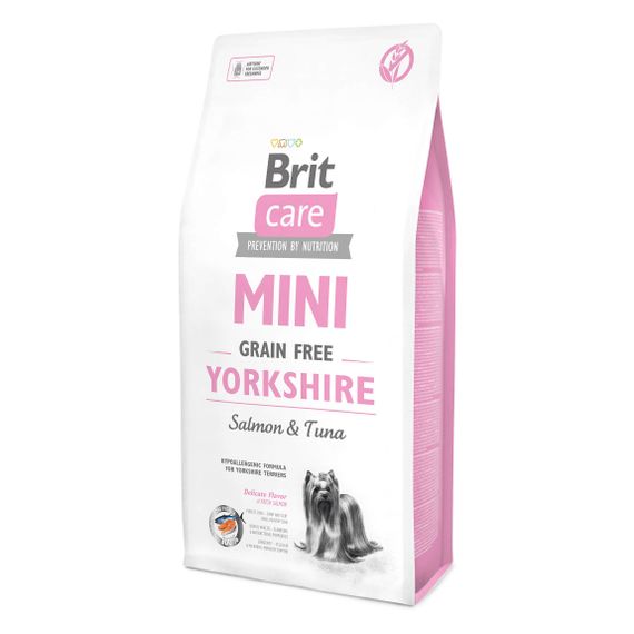 Корм Brit Care Mini Grain Free Yorkshire сухий беззерновий на основі м'яса лосося та тунця для собак породи йоркширський тер'єр 7 кг