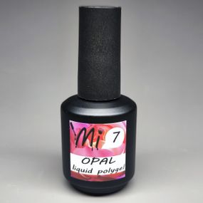 Жидкий полигель Мі OPAL #7 темно-розовый с шиммером 15мл (бутылочка с кисточкой)