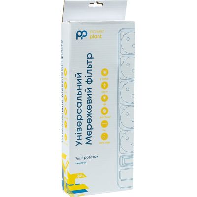 Мережевий фільтр живлення PowerPlant 7м, 5 розеток, євро, 100% мідь (JY-1056/7B) (EX610594) (EX610594) | Зображення 2