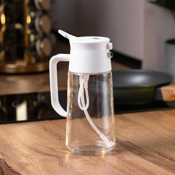 Пляшка для для олії та оцту з розпилювачем 500 мл біла HP16296W | Зображення 1