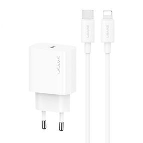 МЗП Usams US-CC226 Kit-Yi Ser. 20W (1USB-C) + кабель Type-C to Lightning White