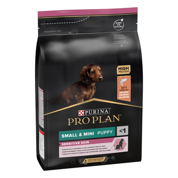 Сухий корм Purina PRO PLAN Small&Mini Puppy для цуценят собак дрібних порід із чутливою шкірою, лосось 3кг | Зображення 1