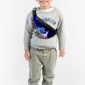 Сумка-бананка дитяча герої в масках з принтом, 32х15см, для хлопчика, сумка через плече (00130)